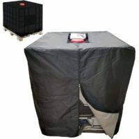 IBC-Wassertank-Abdeckung, 1000 l, Regenwassertank-Container-Abdeckung mit Reißverschluss, winddicht, UV-beständig, reißfest, T-Audace