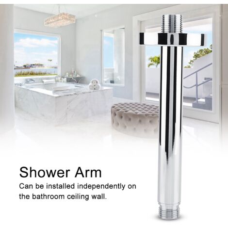 Braccio Doccia A Muro In Acciaio Inox Cromato - Prolunga Per Soffione, Accessorio Bagno - 3