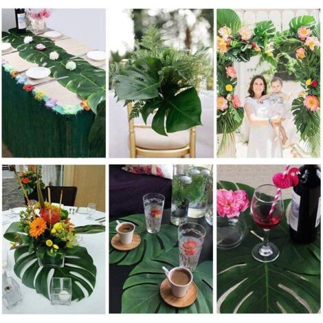 6x FLORE ARTIFICIALI FOGLIE DI ROSA RAMO DECORATIVO DECORAZIONI Composizioni Centrotavola 85458509