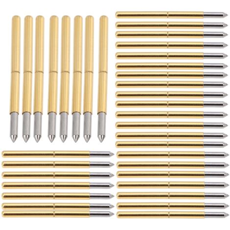 Sourcingmap 40 Punte A Sonda Di Prova P125H, Diametro 2,5 Mm, Lunghezza 33 Mm, Per Circuiti Stampati