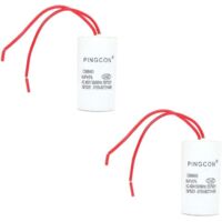 Sconto, 2 pezzi CBB60 AC 450 V Cilindro Condensatore di marcia Conduttore 2 filiCBB60【6UF】