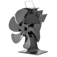 Ventilatore per stufa a legna 6 pale Ventilatore per camino Riscaldamento Ventilatore silenzioso con protezione da surriscaldamento per stufa a legna Camino a gas Stufa a pellet