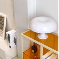 Lampada da tavolo a forma di fungo - Lampada da scrivania moderna e semplice per camera da letto nordica, atmosfera da comodino, con spina bianca