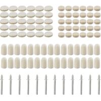 102 tamponi per lucidatura in feltro di lana, mola abrasiva per lucidatura per accessori - Utensili rotanti - Dimensioni assortite diametro 10/13/25 mm