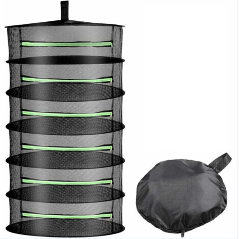 Red De Secado Colgante Plegable Cesta De Secado De 6 Capas Soporte para Secadora Grande Red De Almacenamiento Carpa Planta De Brotes De Hierba Seca con Tijeras De Podar,AAFGVC (1/5)