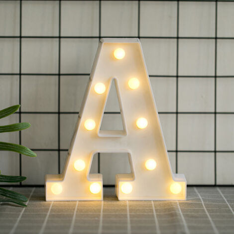 Letras del alfabeto LED con luz blanca cálida para decoración del hogar, fiesta, bar, boda o festival (A), AAFGVC (1/5)