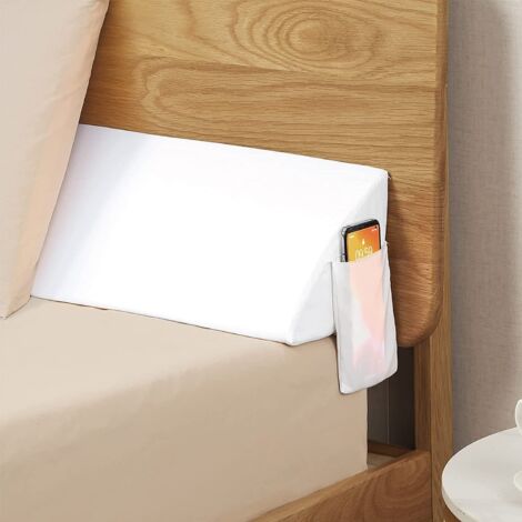 Almohada de cuña para cama King Size - Cabecero - 60 pulgadas - Tapón de almohada blanco Almohada de cuña para colchón para llenar el espacio - Su teléfono y gafas (1/5)