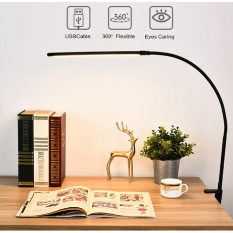 Lámpara de escritorio USB regulable de 10 W con 3 modos (frío/cálido/natural) Lámpara de escritorio LED de 10 niveles de brillo para oficina, educación, lectura, estudiante, trabajo (1/5)
