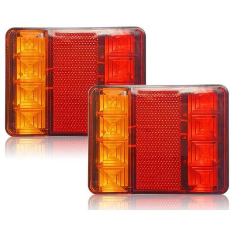 Luces y reflectores para remolque, 2 piezas de luces traseras LED de 12 V, luces traseras multifuncionales para remolque de camión tractor (1/5)
