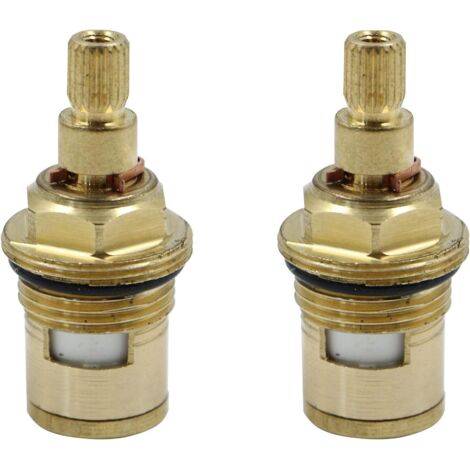 Cartuchos de cerámica con cabezal de disco de cerámica, repuesto universal superior de válvula de grifo para grifo de latón para cocina, baño (frío y caliente) (1/5)