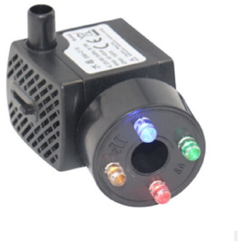 Bomba de Acuario con 4 Luces LED Multicolores Mini Bomba de Agua 300L/H Resistente al Quemador en seco (48 Horas), Bomba para Acuario, Estanque, Fuente, jardín, sin Ruido, Cable de 1,5 m (1/5)