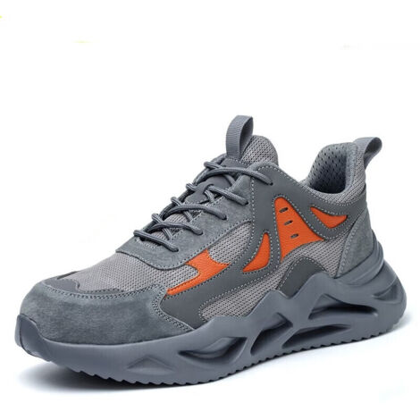 Zapatos de seguridad aislados para hombres, zapatos de trabajo de malla transpirable anti-roturas y a prueba de pinchazos con punta de acero, zapatos utilitarios ligeros antideslizantes-46 (1/5)