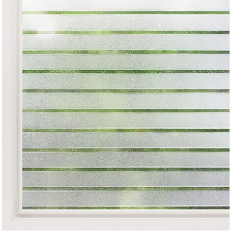 Película electrostática para ventanas Patrón de rayas horizontales Película opaca para ventanas Autoadhesiva Esmerilada Estática No adhesiva Privacidad Protección de ventanas Cocina Hogar Baño 45x200