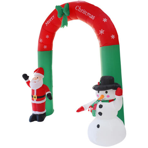 Arco inflable navideño para decoración exterior, arco inflable navideño de muñeco de nieve de 7.9 pies, decoración inflable para exterior, arco navideño para césped, patio, (1/4)