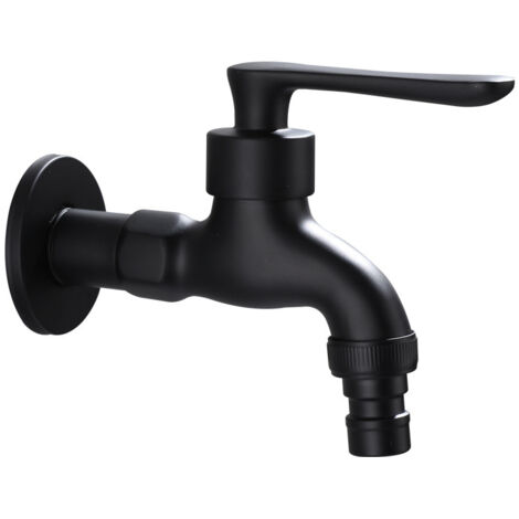 Grifo de pared para lavadora, grifo de manguera de apertura rápida, grifo de cocina, grifos divididos vintage negros, grifo práctico para fregadero, grifo para bañera (1/5)