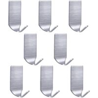 Ganchos fuertes Gancho de pared Ganchos de pared de acero inoxidable impermeables para batas Toalla Llavero Bolsas de Navidad Luces-Hogar Cocina Baño Paquete de 8