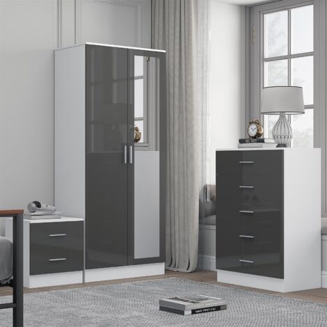 reflect-2-door-mirror-wardrobe-5-drawer-chest-2-drawer-bedside-grey
