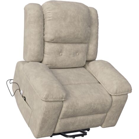 Fauteuil de massage électrique，fauteuil relax, fonction chauffage et massage par vibrations, réglable en hauteur, avec fonction d'aide à la station debout et fonction inclinaison, fauteuil TV,Marron (1/5)