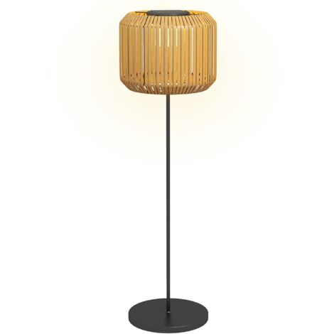 Eifson – Lampadaire d'extérieur solaire en rotin 34x34x130 cm – Éclairage LED étanche IP44 – Lumière chaude 2500K – Installation facile (1/5)