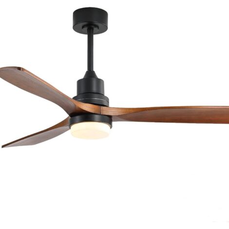 Eifson – Ventilateur de plafond 132 cm avec 3 pales en bois massif – Moteur CC silencieux – 6 vitesses – Lumière LED dimmable – Télécommande (1/5)