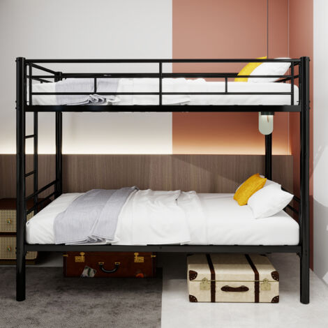Eifson – Lit superposé 90x190 cm en métal haute résistance – Transformable en 2 lits simples – Escalier antidérapant et garde-corps – Charge max 200 kg