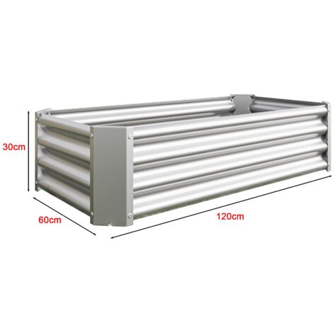 Jardinière Surélevée Métal STREND PRO 120x90x30 Cm – Acier Galvanisé Noir – Potager Planche Légumes Herbes Tomates – Facile à Monter & Résistante