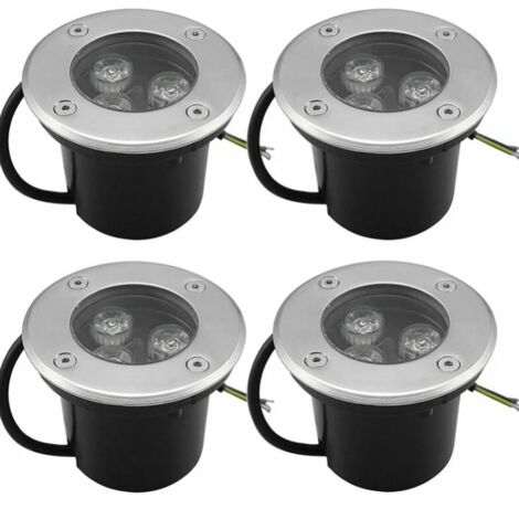 CCYKXA 4er-Pack 3 W IP65 LED-Einbaustrahler für den Außenbereich, 270 Lumen, rund, LED-Terrassen-Downlight, Gartenbeleuchtung für den Außenbereich, für Gartenweg, Hof, Garage, Warmweiß (1/5)