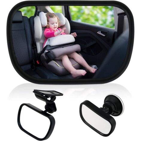 Baby Autospiegel 360° Drehbar - Rückspiegel Für Neugeborene & Kleinkinder, Schwarz