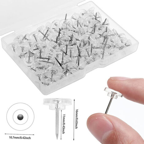 120 Stück Reiszwecken mit Kopf, 16mm Transparente Reißzwecken Heftzwecken P 120 Stück Reiszwecken mit Kopf, 16mm Transparente Reißzwecken Heftzwecken P