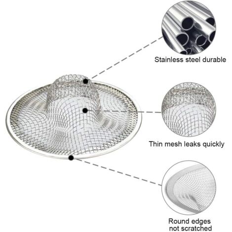 FACAIIO Set di filtri per lavello da cucina in acciaio inox, 11,4