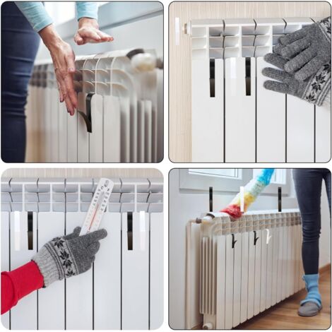 WITEN&NOCK Barra Portasciugamani Per Termosifone – 560 Mm, Bianco RAL 9016, Tubo Ovale, Fissaggio A Muro, Per Bagno
