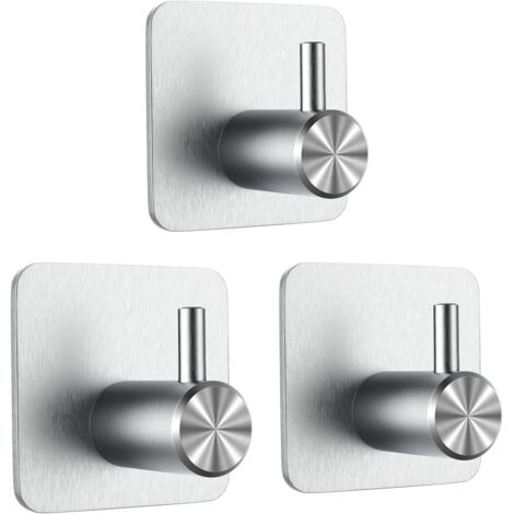 Ganci Adesivi In Acciaio Inox Per Asciugamani, 4 Pezzi, Nichel Spazzolato, Fissaggio Senza Fori Per Bagno E Cucina