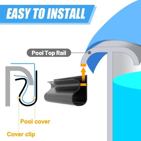 12 Clips Para Cubierta De Piscina – Abrazaderas Resistentes Para Invierno, Fijación Segura Contra El Viento, De Butadieno Duradero