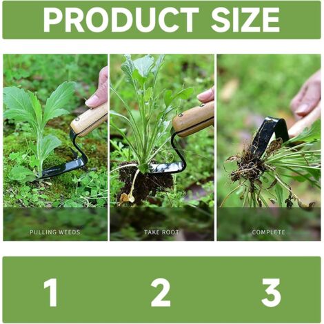 Herramienta Manual Para Eliminar Malas Hierbas En Grietas - Forma De L, Mango De Madera De Haya Y Acero Inoxidable, Ideal Para Jardín Y Pavimento