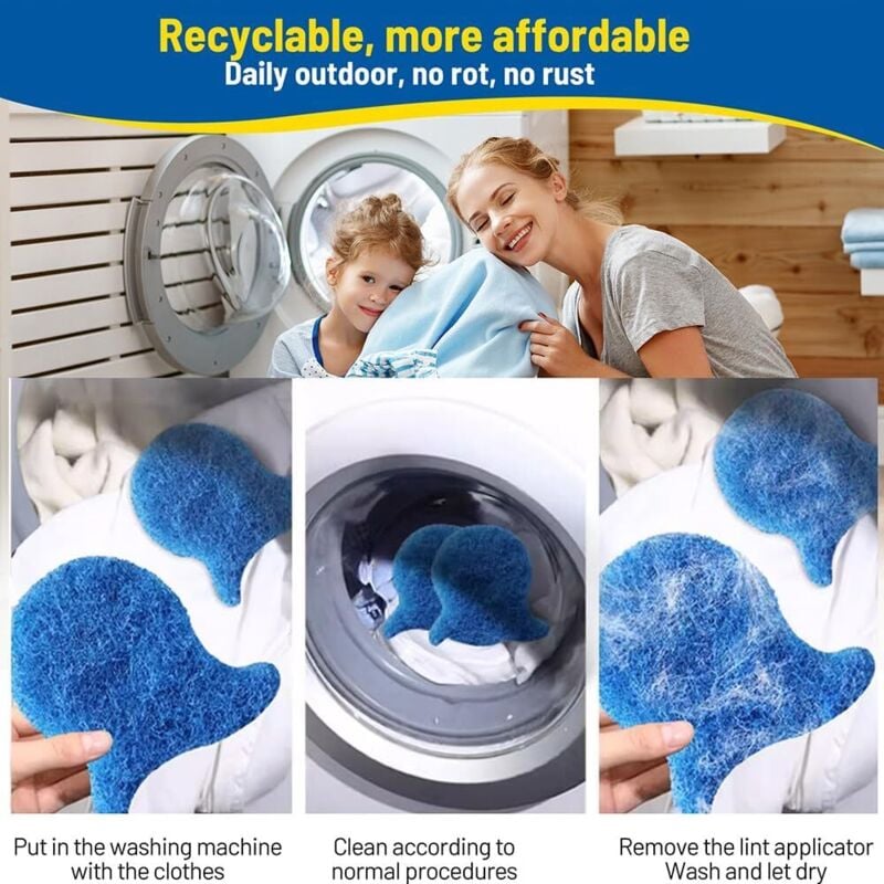 8 Stück Anti-Haarfänger Für Waschmaschine - Wiederverwendbar Für Tierhaare & Fusseln
