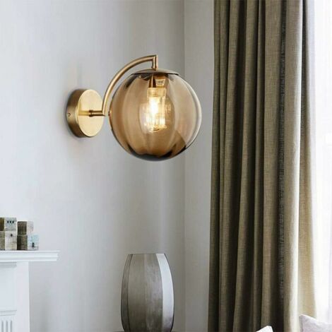 Wandleuchte aus Metall und Glas 20 cm, Bernstein und Gold Ambrine | Maisons du Monde