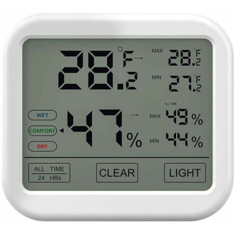 Innenthermometer-Hygrometer mit hoher Genauigkeit, digitaler LCD-Temperatur- und Luftfeuchtigkeitsmonitor, Komfortniveauanzeige, ideal für Babyzimmer, Zuhause, Keller, Kühlschrank, Garage (1/5)