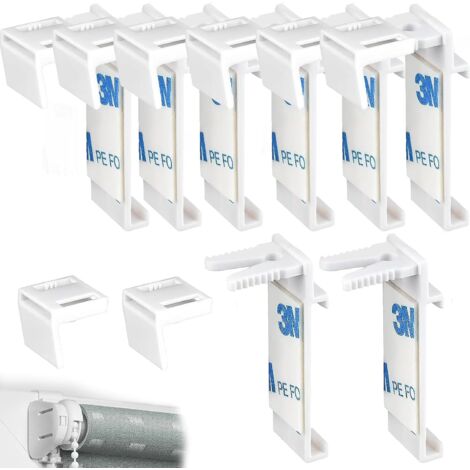 Tigrezy 16-teiliges Rollo-Set-Set, Kunststoff, ohne Bohren, Ersatzteile für Holzfenster, Türflügel, Gardinenstangen, Doppelrollo-Aufhängung (1/5)
