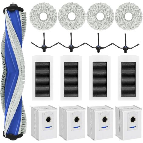 17-teiliges Zubehörset für Ecovacs Deebot X5 Pro und Deebot X5 Omni Saugroboter: 1 Hauptbürste, 4 HEPA-Filter, 4 Staubbeutel, 4 Reinigungspads und 4 Seitenbürsten. (1/4)