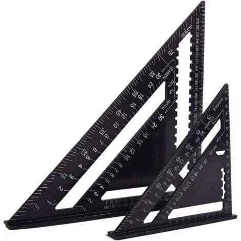 Tigrezy Multifunktions-Zimmermannswinkel 18 cm und 30 cm, dreieckiges Metall-Aluminium-Lineal, quadratisches Lineal, Winkelmesser, Führungswinkel 45–90 Grad, Zimmermannswerkzeuge, Holzschreiner-Anleit (1/5)