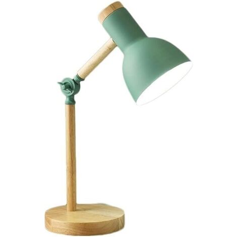 Tigrezy Nordic Tischlampe Schlafzimmer Nachttischlampe Kinder Augenschutz Leselampe Verstellbare Schreibtischlampe Led E27 Arbeitszimmer Nachtlicht (Grün)) (1/5)