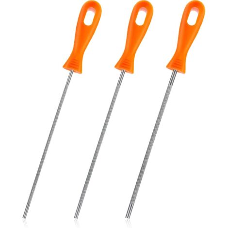 3-teilige Kettensägenkette, runde Kettensägenfeile aus Stahl mit Kunststoffgriff (5/32 Zoll, 7/32 Zoll, 3/16 Zoll) (1/5)