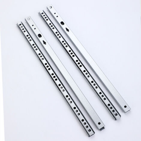 2 Paar Schubladenführungen, Teilauszug, Breite 17 mm, Länge 182 mm. Stabile Schubladenführungen aus verzinktem Blech. Einfach zu montieren, geeignet für Möbel und Schränke. (1/4)