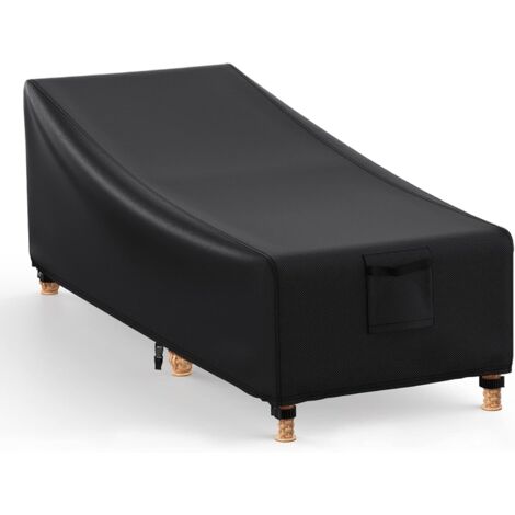 Tigrezy wasserdichte Sonnenliegen-Abdeckung 210 x 80 x 45/75 cm mit Belüftung, Abdeckung für Outdoor-Liegestuhl, 420D-PU-Beschichtung, 4 Schnallen und Kordelzug, Garten-Liegestuhl-Abdeckung (1/5)
