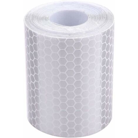 Tigrezy Reflektierendes Klebeband, 5 cm Breite x 3 m Länge, Reflektoren für Auto, Motorrad, Anhänger, Traktor, LKW, Sicherheitswarnung (weiß)