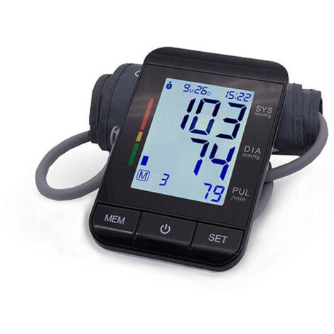Präzises digitales Blutdruckmessgerät mit 22–32 cm langer Manschette, großem LCD-Display mit Hintergrundbeleuchtung, 360° verstellbar und tragbar für Erwachsene
