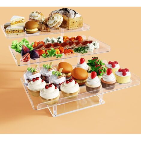 Verbesserter Dessertständer, Cupcake-Ständer aus Acryl, mehrstufige Serviertabletts für Hochzeiten, Babypartys, Teepartys (1/4)