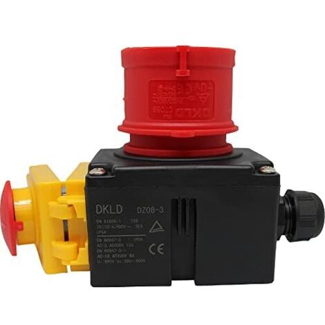 KEDU KOA2Y Baugleich Schalter-Stecker Kombination DZ08-2 230V – Mit Not-Aus-Klappe, IP54, TÜV-geprüft, Baugleich KEDU KOA2Y