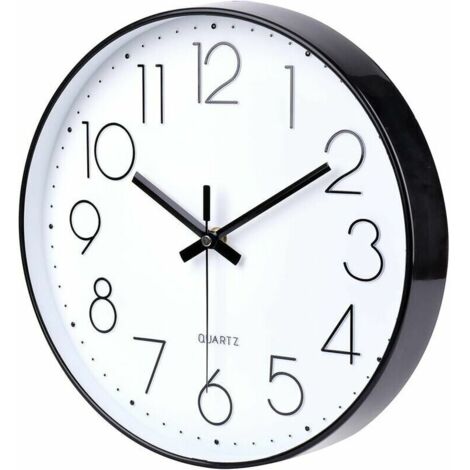 Monzana Orologio Da Parete Radiocontrollato 31 Cm - Analogico, Silenzioso, Cambio Ora Automatico, Grandi Numeri, Nero/Bianco, Batteria Non Inclusa - 2