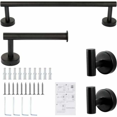 BlumWay Set di 10 accessori da bagno, 60 cm, in acciaio inox, SUS304, porta carta igienica, porta asciugamani per bagno, montaggio a parete